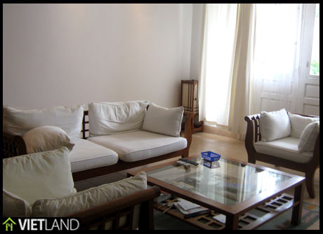 Furnished house for rent in Ha Noi, located in a very quiet area, 4 beds, 1 km far from Ha Noi Daewoo Hotel