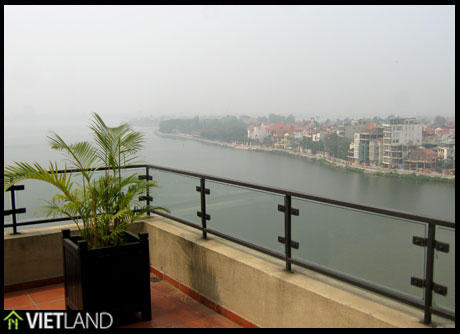 Penthouse with lake view and terrace facing directly to Westlake for rent in Ha Noi  