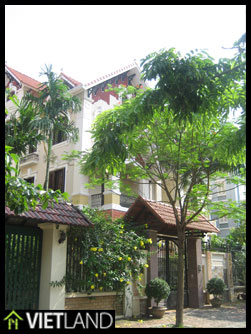 Villa for rent in Ha Noi, 3- storey house with garden surrounded in Hoang Mai Dist